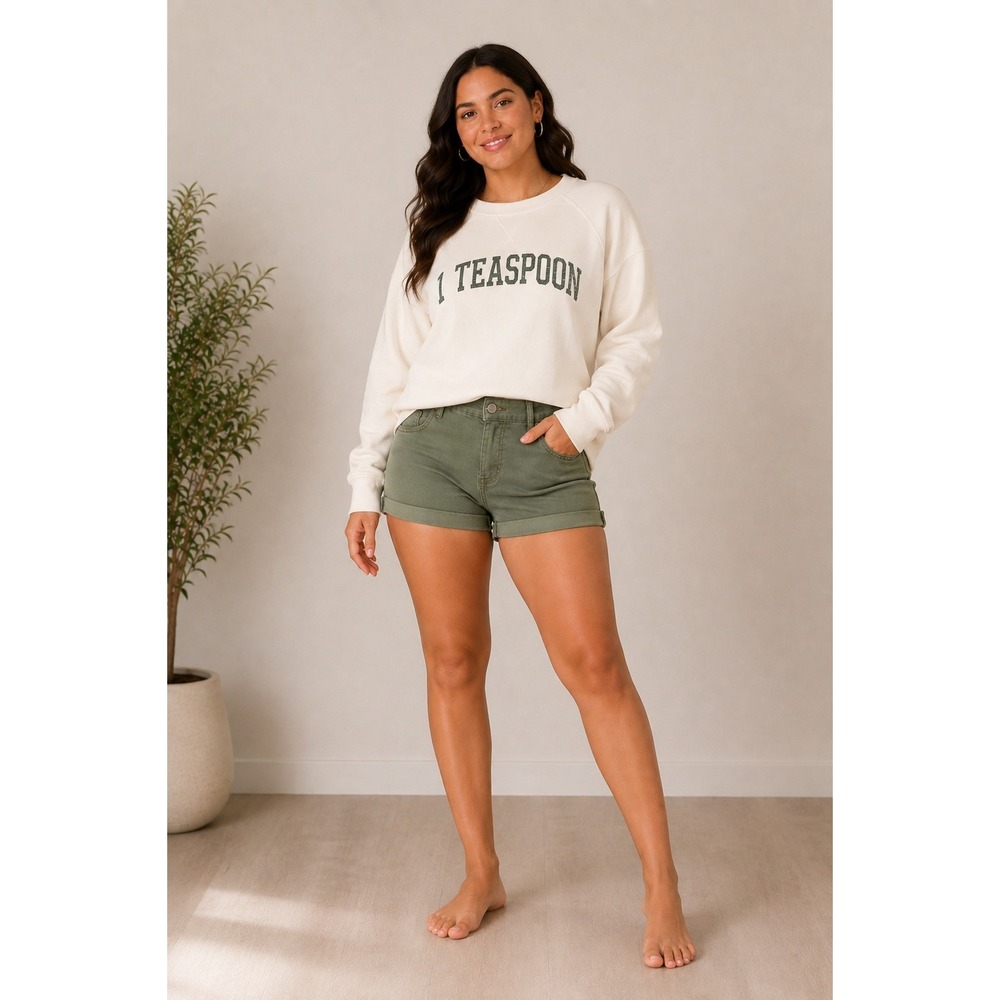 One Teaspoon Olive Green Cutoff Shorts Size M Low Rise Festival Grunge Boho
